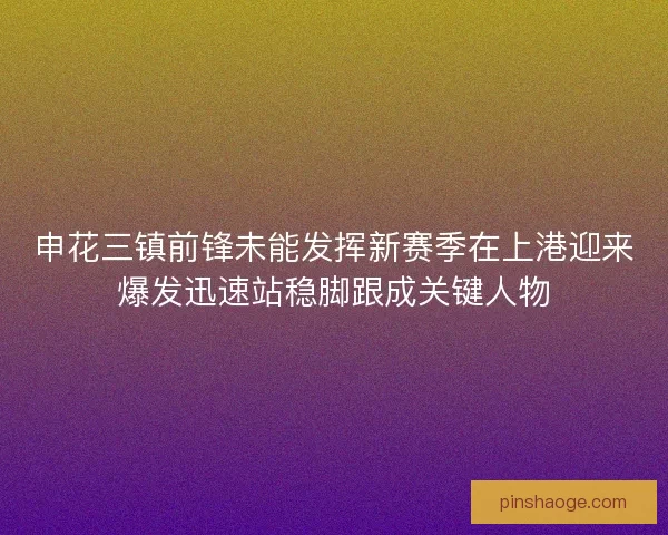 申花三镇前锋未能发挥新赛季在上港迎来爆发迅速站稳脚跟成关键人物