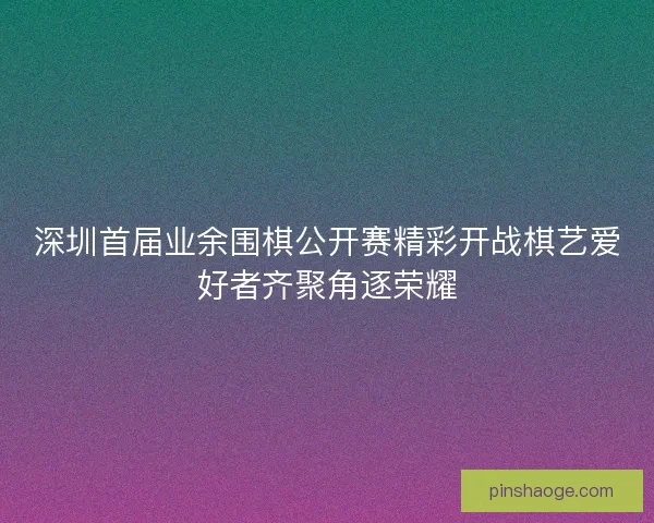 深圳首届业余围棋公开赛精彩开战棋艺爱好者齐聚角逐荣耀